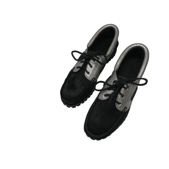 Timberland Heritage Noreen Women's Boat Shoes Size 9, Black/Silver, Brand New Ne